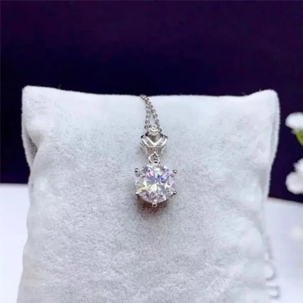 Certified 5ct. t.w. Diamond Moissanite Crown Necklace NEW